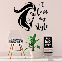 Vinyls and stickers woman face i love my style