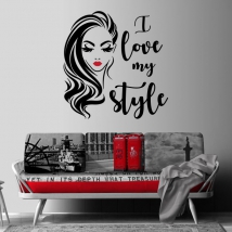 Decorative vinyls and stickers woman face i love my style