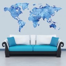 Adhesive vinyl world map of colors