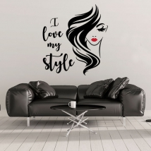 Adhesive vinyls woman face i love my style