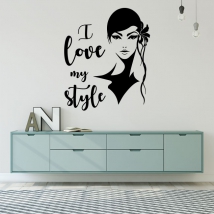 Vinyls stickers woman face i love my style