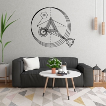 Decorative vinyl triangles with strokes and circles