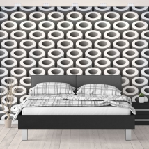 Wall murals pipes optical effect