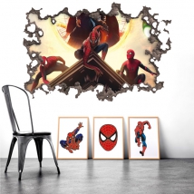 Decorative vinyls broken wall 3d spider-man no way home