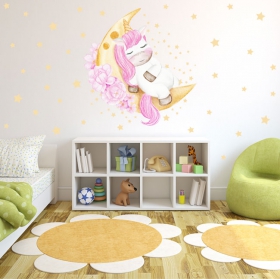 Wall stickers unicorn on the moon
