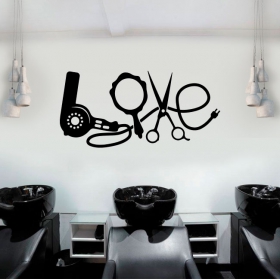 Wall stickers hairdressers text love