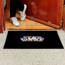 Star wars logo printed rug