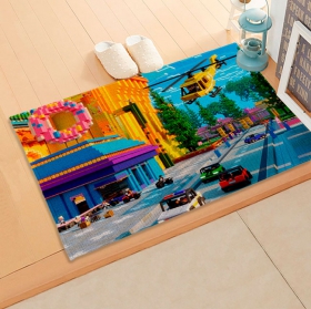 Minecraft video game printed rug