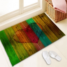 Heart and colored wood rug