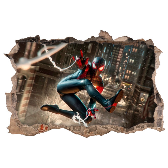 🥇 Vinilos y pegatinas marvel miles morales spider-man 3d 🥇