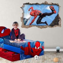 Vinyl hole wall 3d spider-man miles morales