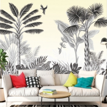 Tropical jungle vinyl wall murals