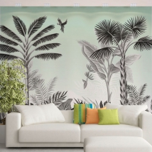 Tropical jungle wall murals