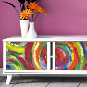 Vinyl painting circles decorate furniture or cabinets