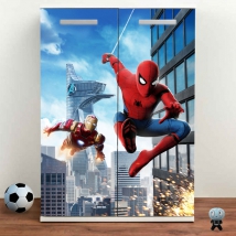 Vinyls iron man and spider-man for furniture and cabinets