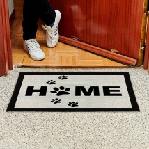 Carpet or doormat home footprints dogs