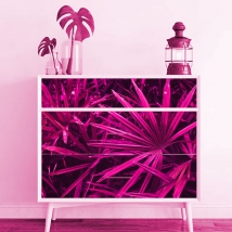 Vinyl for furniture or cabinets palm leaves