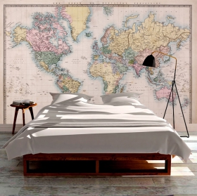 Classic world map wallpaper or mural