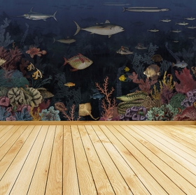 Wall mural or wallpaper seabed fish