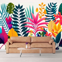 Wallpaper or wall mural plants modern illustration