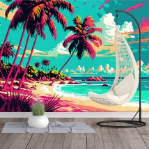 Wall mural or wallpaper modern youth landscape tropical beach