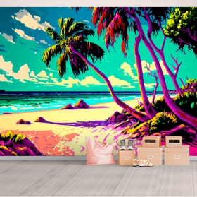 Wallpaper or wall mural caribbean landscape beach color