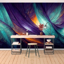 Wallpaper or wall mural modern colorful fabric textures