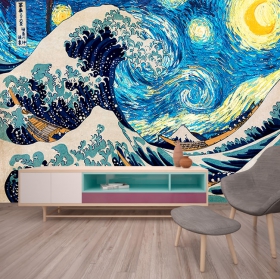 Wall mural or wallpaper wave kanagawa van gogh