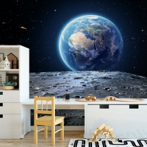 Wallpaper or wall mural planet earth view from the moon