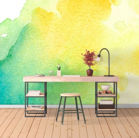 Wall mural or wallpaper paint stain in watercolor abstract modern decoration