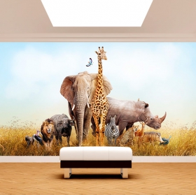 Wall mural or wallpaper savannah animals