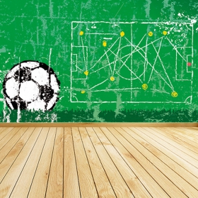 Wall mural or wallpaper soccer scheme