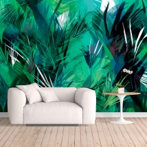 Wall mural or wallpaper pop palm tree leaves