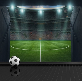 Wall mural or wallpaper interior soccer stadium tunnel