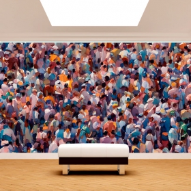 Wallpaper or mural modern painting people oil