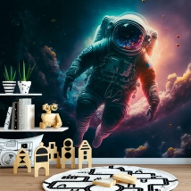 Wallpaper or wall mural scifi astronaut floating adventure in space