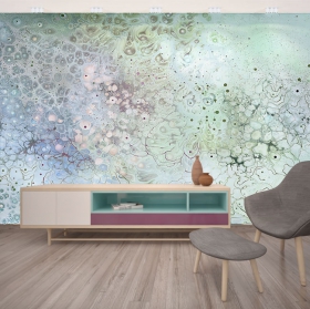 Wallpaper or wall mural liquid texture painting modern pastel tones