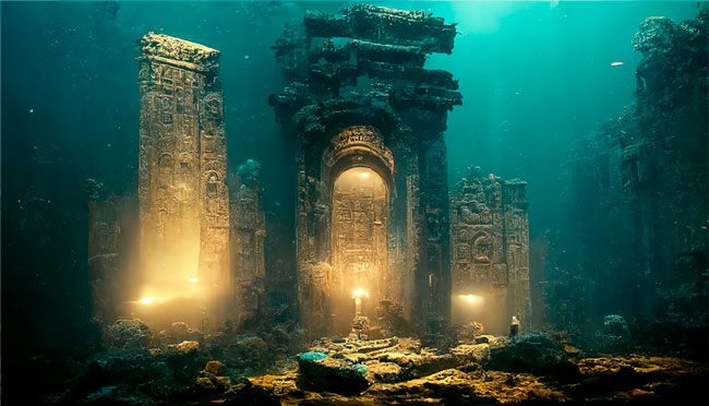 Premium Photo | Realistic wallpaper of the lost city of Atlantis