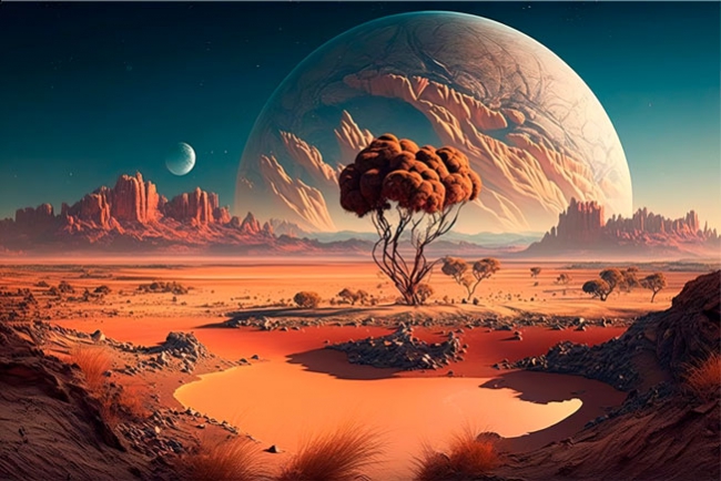 🥇 Wallpaper or mural red planet landscape space science fiction 🥇