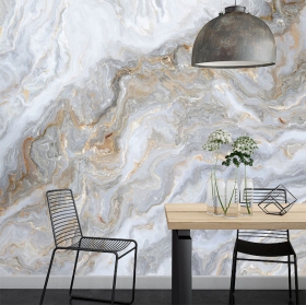 Wall mural or wallpaper marble background light gray tones and rust modern decoration