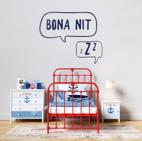 Bona nit zzz phrase decorative vinyl