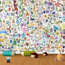 Wallpaper or photomural catalog of pokemon children's youth background