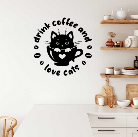 Drink coffee and love cats decorative vinyls