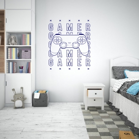  gamer kids or teens wall decals of a playstation 5 controller