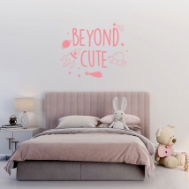  decorative adhesive wall decals with "beyond beautiful" phrases