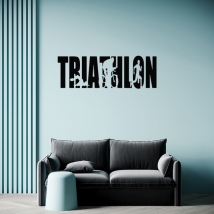 Triathlon vinyl stickers with silhouettes