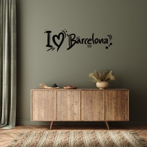 Adhesive vinyl phrase i love barcelona