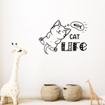 Vinyl adhesive cat phrase cat life