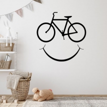 Decorative vinyl bicycles with smiles