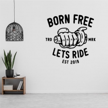 Decorative vinyl phrases born free lets ride